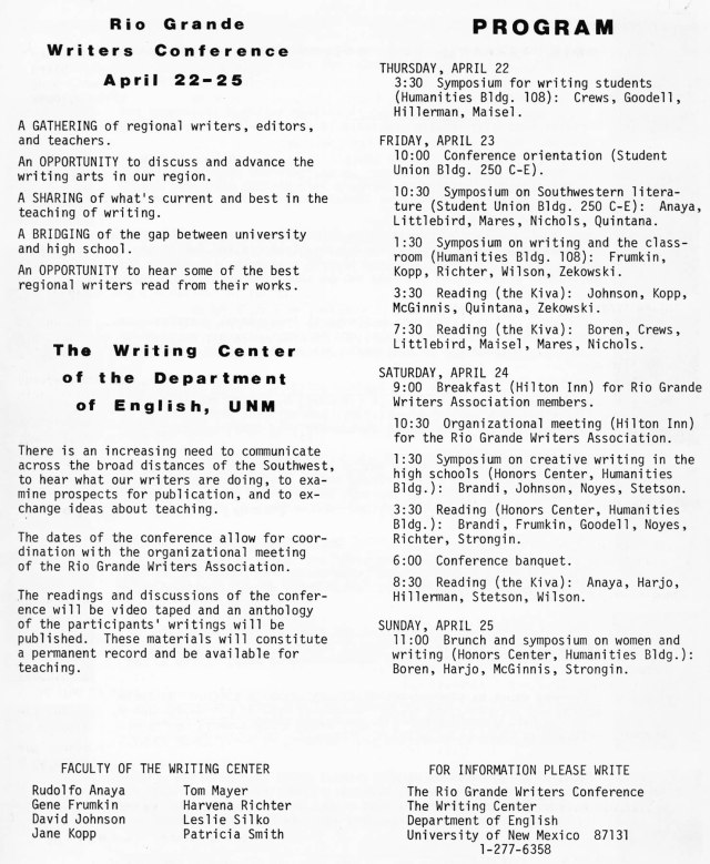 RGWA program conference 1976